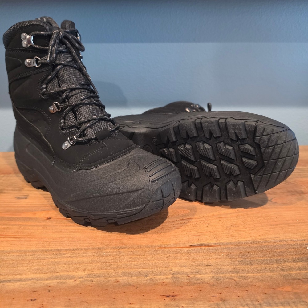 London Fog‎ Mens Snow Boots Black Waterproof Insulated Thinsulate Size 12